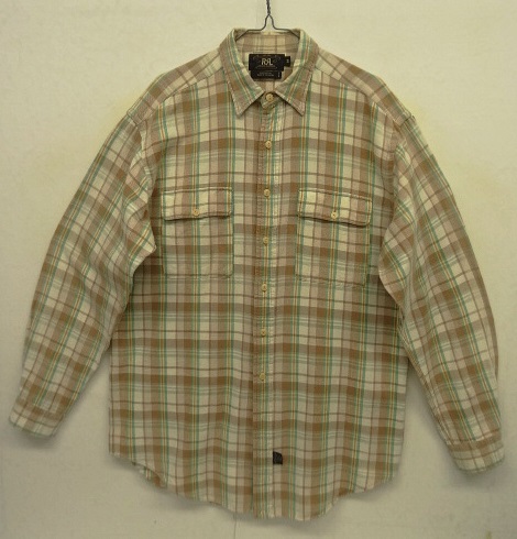 画像: 90'S RRL 初期 三ツ星タグ フラップ付きポケット フランネル ワークシャツ チェック柄 (VINTAGE) 「L/S Shirt」 入荷しました。