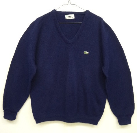 画像: 70'S IZOD LACOSTE Vネック ニット セーター ネイビー USA製 (VINTAGE) 「Knit」 入荷しました。