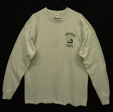 画像: 90'S FRUIT OF THE LOOM "MICHIGAN STATE" 長袖 Tシャツ ヘザーグレー USA製 (VINTAGE) 「T-Shirt」 入荷しました。