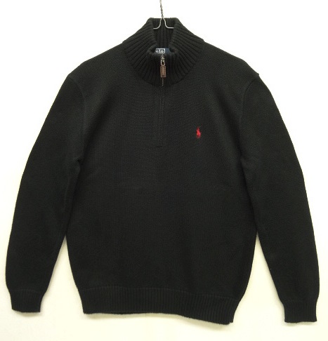 画像: 90'S RALPH LAUREN ハーフジップ コットンニット ブラック (VINTAGE) 「Knit」 入荷しました。