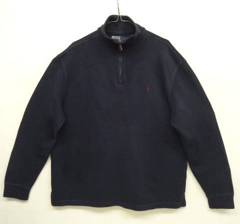 画像: 90'S RALPH LAUREN ハーフジップ コットンニット ネイビー (VINTAGE) 「Knit」 入荷しました。