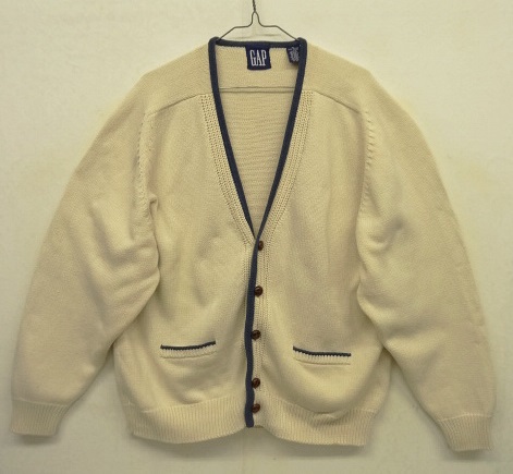 画像: 90'S GAP 旧タグ コットン Vネック トリムカーディガン (VINTAGE) 「knit」 入荷しました。