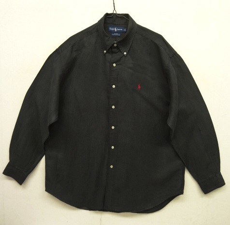 画像: 90'S RALPH LAUREN "BLAKE" シルク/リネン 長袖 BDシャツ ブラック (VINTAGE) 「L/S Shirt」 入荷しました。