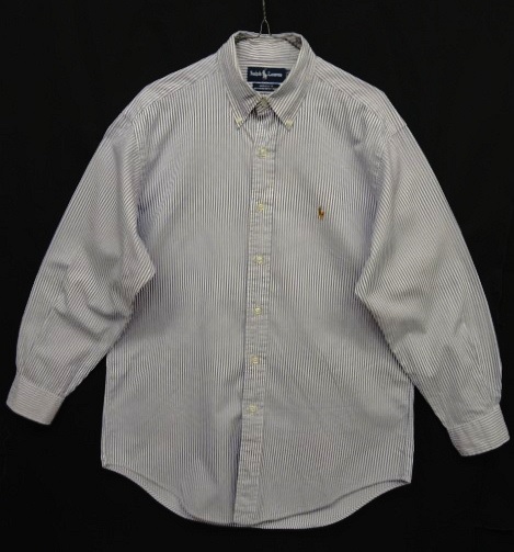 画像: 90'S RALPH LAUREN "YARMOUTH" ピンオックス 長袖 BDシャツ ストライプ (VINTAGE) 「L/S Shirt」 入荷しました。