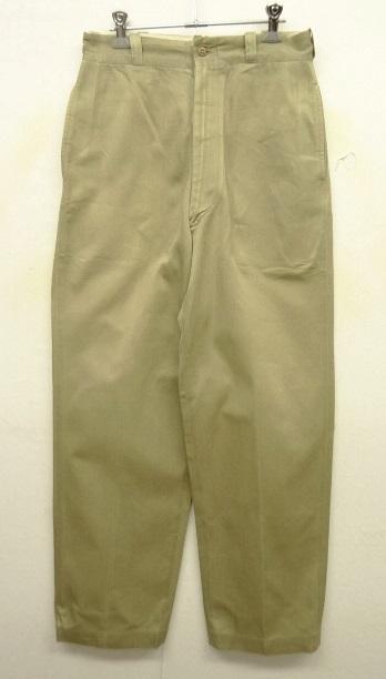 画像: 60'S アメリカ軍 US ARMY コットン100% チノパンツ RAPID製ジップ W30L33 (VINTAGE) 「Bottoms」 入荷しました。