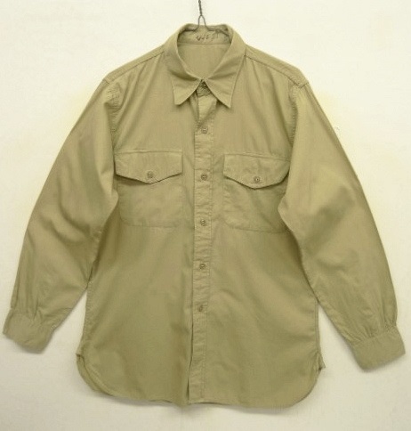 画像: 50'S アメリカ軍 US ARMY マチ付き ポプリンシャツ BEIGE (VINTAGE) 「L/S Shirt」 入荷しました。