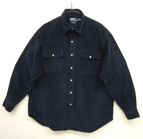 画像: 90'S RALPH LAUREN "WHITFIELD" コーデュロイ 長袖 シャツ ネイビー (VINTAGE) 「L/S Shirt」 入荷しました。