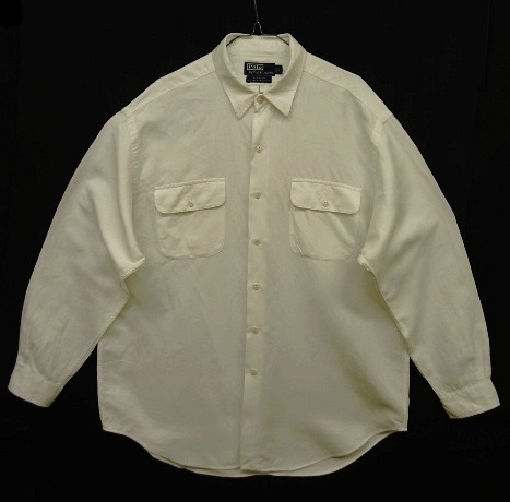 画像: 90'S RALPH LAUREN "BENFORD" リネン/コットン ワークシャツ ホワイト (VINTAGE) 「L/S Shirt」 入荷しました。