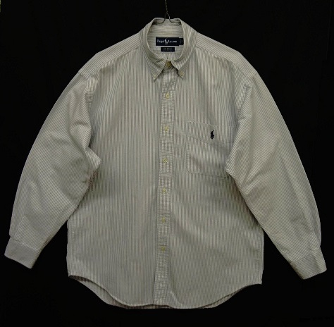 画像: 90'S RALPH LAUREN "BIG SHIRT" オックスフォード 長袖 BDシャツ ストライプ (VINTAGE) 「L/S Shirt」 入荷しました。