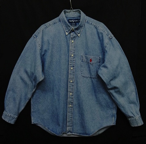 画像: 90'S RALPH LAUREN "BIG SHIRT" デニム 長袖 BDシャツ インディゴ (VINTAGE) 「L/S Shirt」 入荷しました。