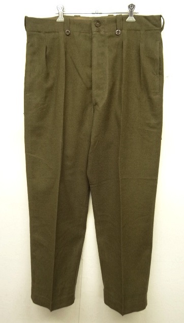 画像: 50～60'S フランス軍 M52 プリーツ入り ウールパンツ DK OLIVE (DEADSTOCK) 「Bottoms」 入荷しました。