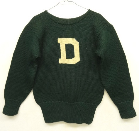 画像: 50'S DARTMOUTH レタードニット カレッジセーター 文字編み込み グリーン (VINTAGE) 「Knit」 入荷しました。