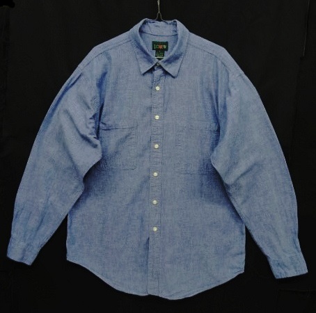 画像: 90'S J.CREW 旧タグ シャンブレー ワークシャツ ブルー USA製 (VINTAGE) 「L/S Shirt」 入荷しました。