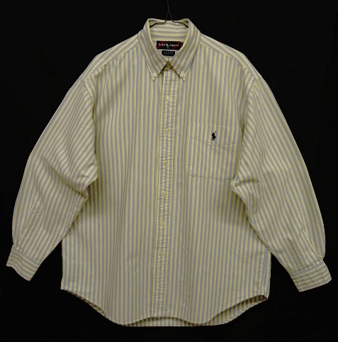 画像: 90'S RALPH LAUREN "BIG SHIRT" オックスフォード 長袖 BDシャツ ストライプ (VINTAGE) 「L/S Shirt」 入荷しました。