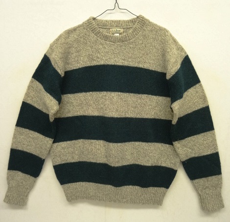 画像: 80'S LL Bean ウール クルーネック ニット 太ボーダー USA製 (VINTAGE) 「Knit」 入荷しました。