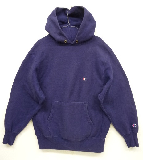 画像: 90'S CHAMPION 刺繍タグ リバースウィーブ パーカー ナス紺 USA製 (VINTAGE) 「Parka」 入荷しました。