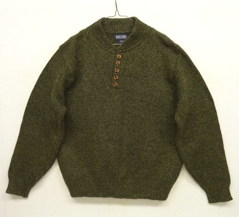 画像: 90'S LANDS' END ウッドボタン ハイネックニット ミックスオリーブ USA製 (VINTAGE) 「Knit」 入荷しました。