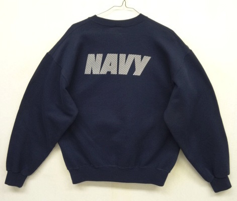 画像: アメリカ軍 US NAVY "SOFFE製" リフレクター両面プリント 前V クルーネック スウェットシャツ USA製 (VINTAGE) 「Sweat Shirt」 入荷しました。