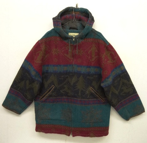 画像: 80'S LL Bean フード付き ウールコート 総柄 ポルトガル製 (VINTAGE) 「Jacket」 入荷しました。