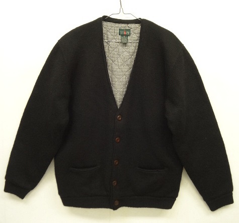 画像: 90'S J.CREW 旧タグ 中綿入り ウール Vネック カーディガン ブラック (VINTAGE) 「Knit」 入荷しました。