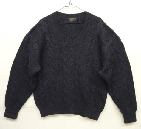 画像: 80'S BROOKS BROTHERS メリノウール Vネック ケーブルニット イタリア製 (VINTAGE) 「Knit」 入荷しました。