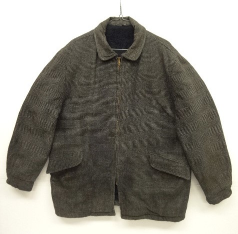 画像: 60'S UNKNOWN 裏ボア付き ウール カーコート TALONジップ グレンチェック (VINTAGE) 「Jacket」 入荷しました。