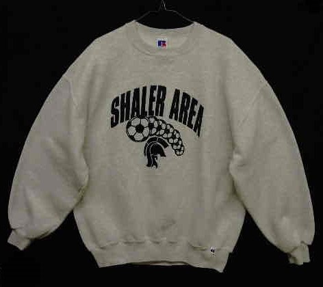 画像: 90'S RUSSELL ATHLETIC 前Vガゼット付き プリント入り クルーネック スウェットシャツ USA製 (VINTAGE) 「Sweat Shirt」 入荷しました。