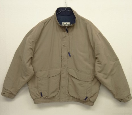 画像: 80'S LL Bean 中綿入り ナイロン バギーズジャケット ベージュ/ネイビー (VINTAGE) 「Jacket」 入荷しました。