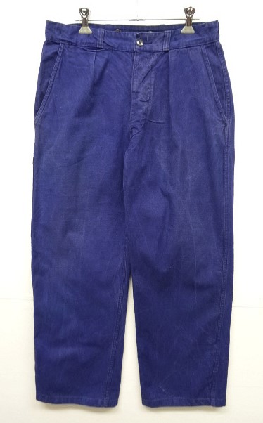 画像: 70'S フレンチワーク コットンツイル プリーツ入り ワークパンツ BLUE (VINTAGE) 「Bottoms」 入荷しました。