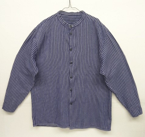 画像: ユーロヴィンテージ フルオープン フィッシャーマンシャツ ストライプ (VINTAGE) 「L/S Shirt」 入荷しました。