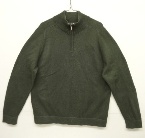 画像: 00'S LL Bean コットン/カシミア ハーフジップ ニット OLIVE (VINTAGE) 「Knit」 入荷しました。