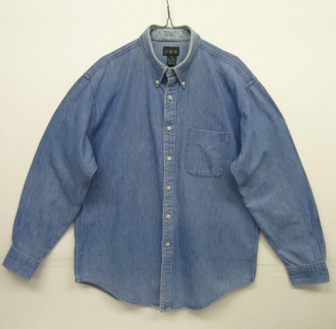 画像: 90'S J.CREW 旧タグ デニム ３点留め BDシャツ インディゴ USA製 (VINTAGE) 「L/S Shirt」 入荷しました。