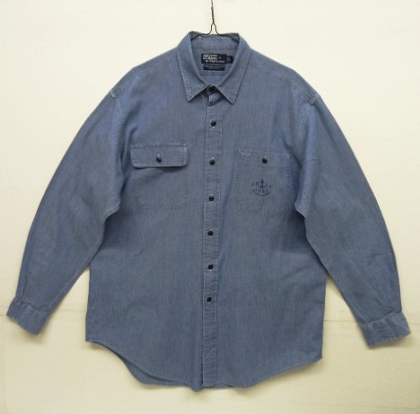 画像: 90'S RALPH LAUREN "DUNGAREE WORKSHIRT" 猫目ボタン シャンブレー ワークシャツ (VINTAGE) 「L/S Shirt」 入荷しました。