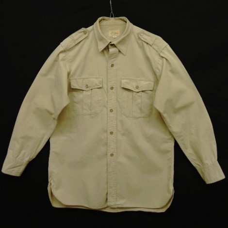 画像: 60'S LL Bean 筆記体タグ マチ付き ポプリン サファリシャツ BEIGE (VINTAGE) 「L/S Shirt」 入荷しました。