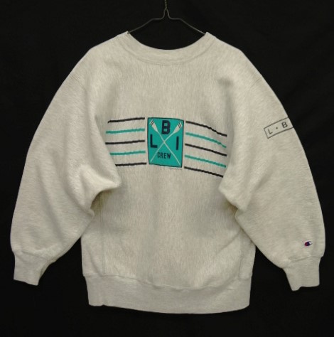 画像: 90'S CHAMPION "L.B.I CREW" 刺繍タグ 袖プリント リバースウィーブ グレー USA製 (VINTAGE) 「Sweat Shirt」 入荷しました。