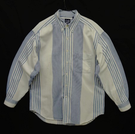 画像: 90'S GAP 旧タグ ヒッコリー BDシャツ ホワイト/ブルー ストライプ (VINTAGE) 「L/S Shirt」 入荷しました。