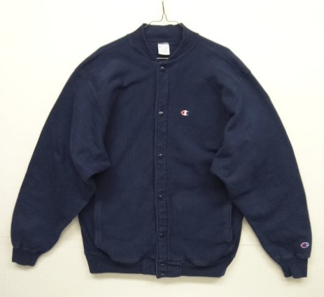 画像: 90'S CHAMPION 刺繍タグ リバースウィーブ スナップボタン カーディガン ネイビー USA製 (VINTAGE) 「Sweat Shirt」 入荷しました。