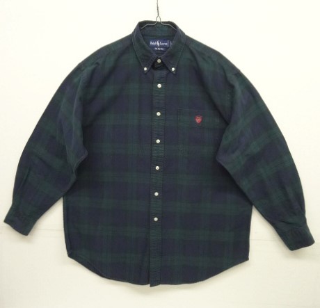 画像: 90'S RALPH LAUREN "THE BIG SHIRT" オックスフォード 長袖 BDシャツ ブラックウォッチ (VINTAGE) 「L/S Shirt」 入荷しました。