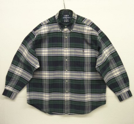 画像: 90'S RALPH LAUREN "BIG SHIRT" オックスフォード 長袖 BDシャツ チェック柄 (VINTAGE) 「L/S Shirt」 入荷しました。