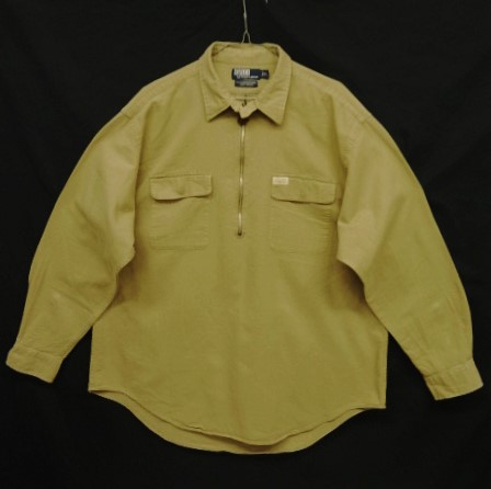 画像: 90'S RALPH LAUREN "ENLARGED ROCKWELL" チンスト付き ハーフジップ ワークシャツ (VINTAGE) 「L/S Shirt」 入荷しました。