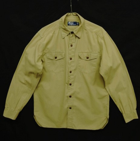 画像: 90'S RALPH LAUREN ネコ目ボタン ポプリン 長袖 ワークシャツ ベージュ (VINTAGE) 「L/S Shirt」 入荷しました。