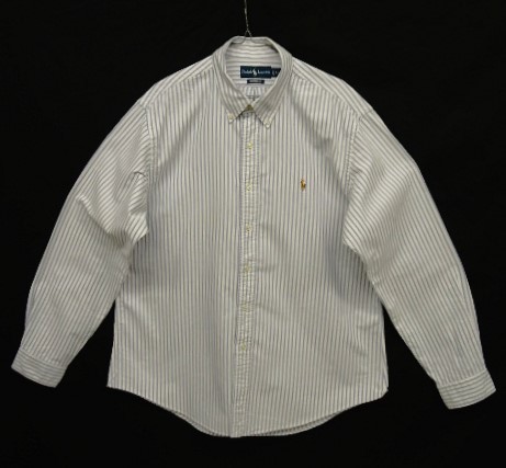 画像: 90'S RALPH LAUREN "CUSTOM FIT" オックスフォード 長袖 BDシャツ ストライプ (VINTAGE) 「L/S Shirt」 入荷しました。