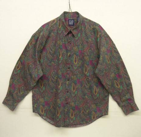 画像: 90'S GAP 旧タグ ポプリン 長袖シャツ ペイズリー柄 (VINTAGE) 「L/S Shirt」 入荷しました。