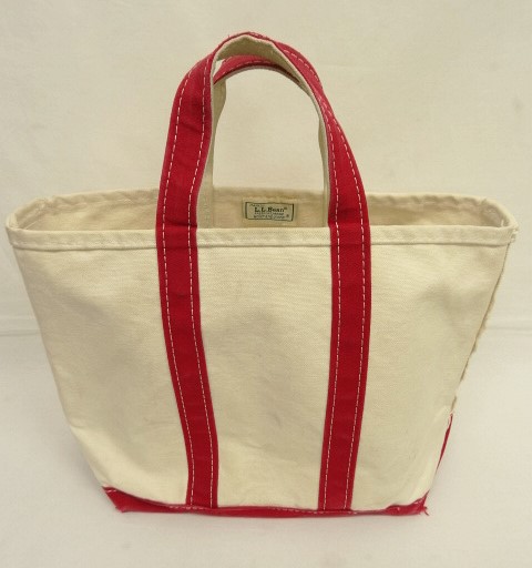 画像: 80'S LL Bean 2色タグ キャンバス トートバッグ レッド/オフホワイト USA製 (VINTAGE) 「Bag」 入荷しました。