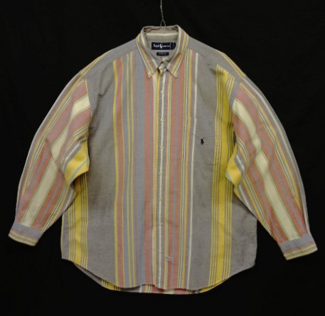 画像: 90'S RALPH LAUREN "THE BIG SHIRT" オックスフォード 長袖 BDシャツ ストライプ (VINTAGE) 「L/S Shirt」 入荷しました。