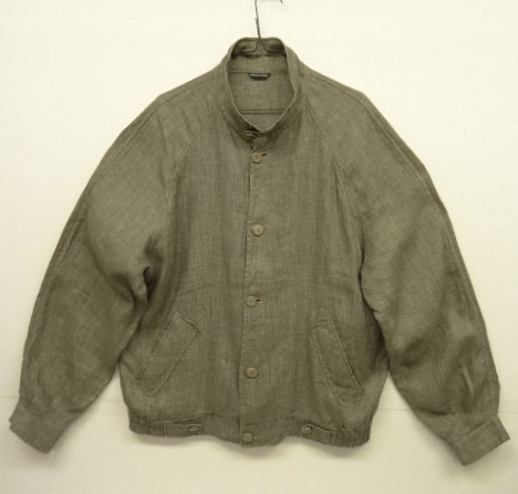 画像: UNKNOWN リネン100% チンスト付き ドリズラージャケット オリーブ イタリア製 (VINTAGE) 「Jacket」 入荷しました。