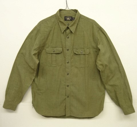 画像: RRL チンスト & マチ付き コットン ワークシャツ オリーブ (USED) 「L/S Shirt」 入荷しました。