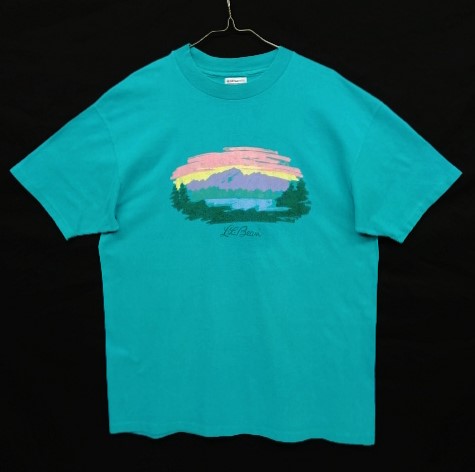 画像: 80'S LL Bean シングルステッチ 半袖 Tシャツ ブルー系グリーン USA製 (VINTAGE) 「T-Shirt」 入荷しました。