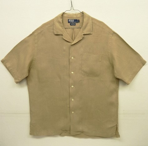 画像: 90'S RALPH LAUREN "CALDWELL" リネン 半袖 オープンカラーシャツ ベージュ (VINTAGE) 「S/S Shirt」 入荷しました。