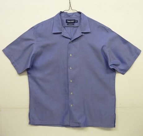 画像: 90'S RALPH LAUREN POLO GOLF "CALDWELL" 2PLYコットン 半袖 オープンカラーシャツ ブルー (VINTAGE) 「S/S Shirt」 入荷しました。